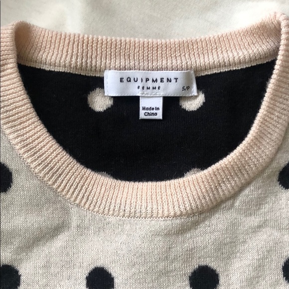 Equipment polka dot wool cashmere EUC size S - Picture 2 of 7